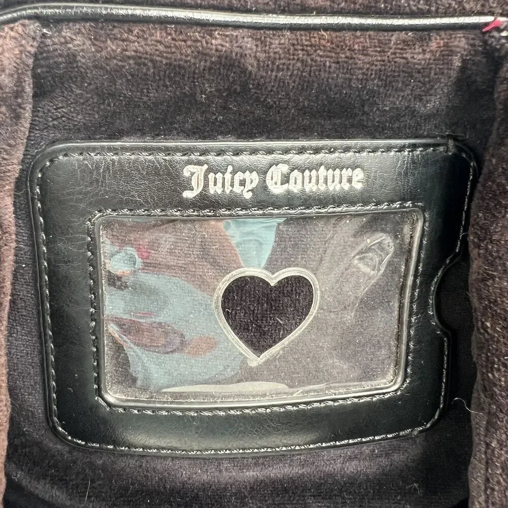 Y2K‎ Vintage JUICY COUTURE Black Velour Backpack Bookbag Weekend Bag Travel